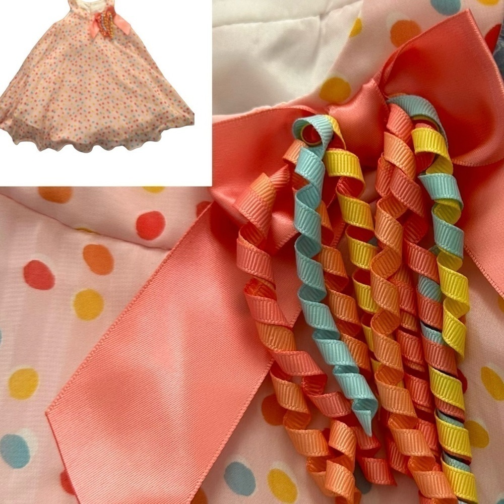 Iris & Ivy Dress Polka Dot Pleated Princess Bow Sleeveless Size 4